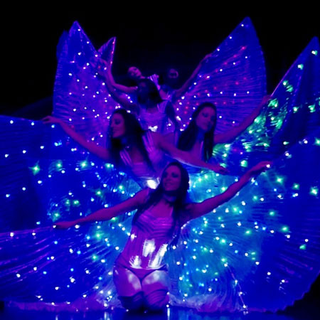 Spectacle Butterfly LED danse lumière costumes LED nocturne Maroc